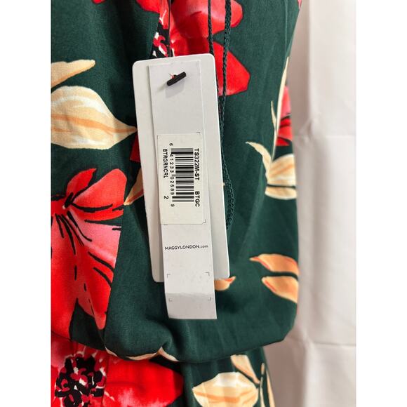 NWT Maggy London Lottie Floral Halter Cropped Jumpsuit - Size 2 - Picture 6 of 9